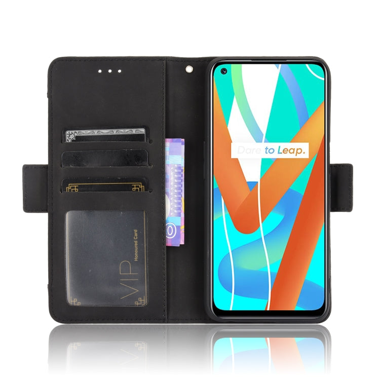 For OPPO Realme 9 5G India / V13 5G / 8 5G Skin Feel Calf Texture Card Slots Leather Phone Case