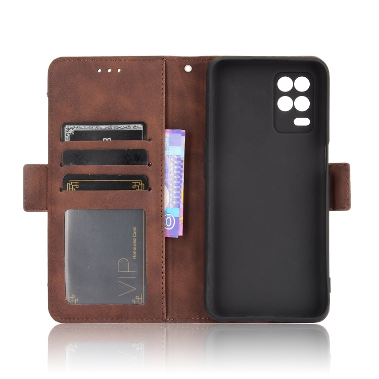 For OPPO Realme 9 5G India / V13 5G / 8 5G Skin Feel Calf Texture Card Slots Leather Phone Case