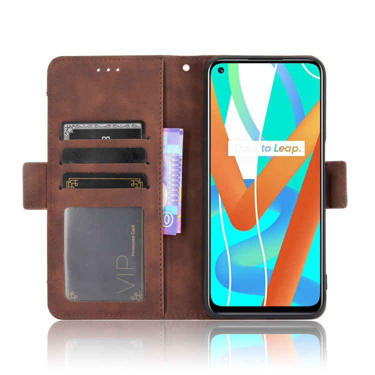 For OPPO Realme 9 5G India / V13 5G / 8 5G Skin Feel Calf Texture Card Slots Leather Phone Case