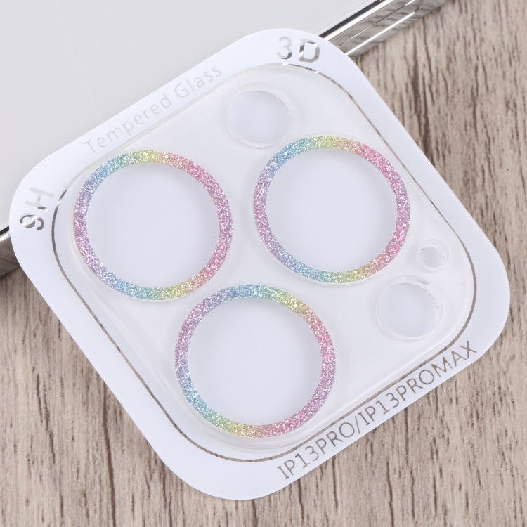 For iPhone 13 Pro / 13 Pro Max Glitter Ring Tempered Glass Camera Lens Film