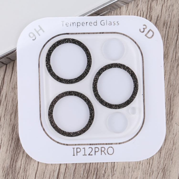 For iPhone 12 Pro Glitter Ring Tempered Glass Camera Lens Film