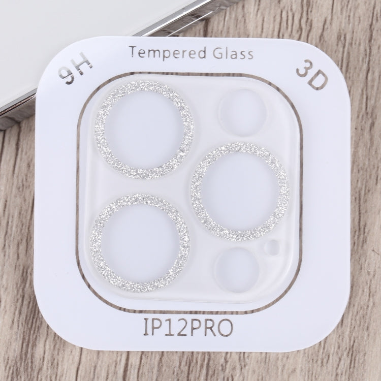 For iPhone 12 Pro Glitter Ring Tempered Glass Camera Lens Film