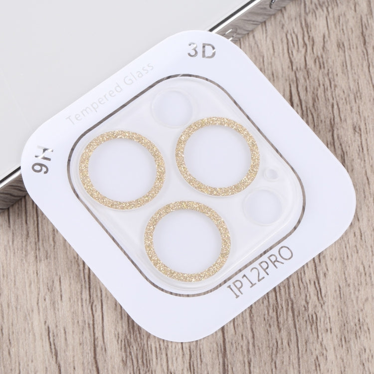 For iPhone 12 Pro Glitter Ring Tempered Glass Camera Lens Film