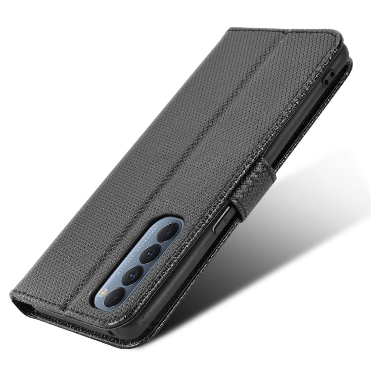 For OPPO Reno4 Pro Global&India&Southeast Asia Diamond Texture Leather Phone Case
