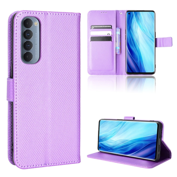 For OPPO Reno4 Pro Global&India&Southeast Asia Diamond Texture Leather Phone Case
