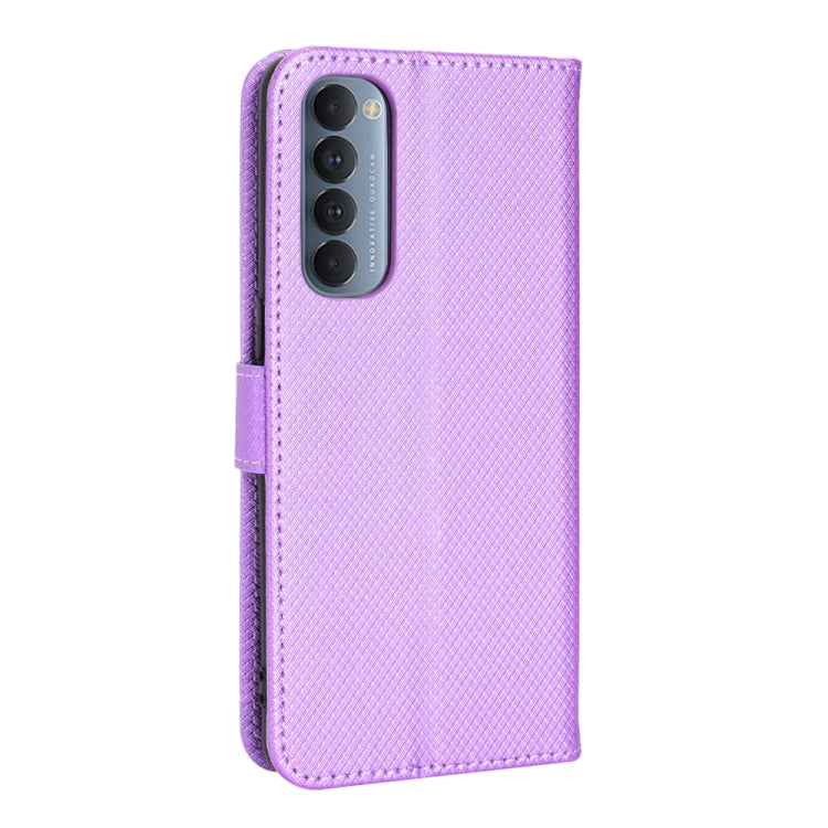 For OPPO Reno4 Pro Global&India&Southeast Asia Diamond Texture Leather Phone Case