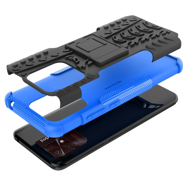 For Xiaomi Redmi 10C 4G Global Tire Texture TPU + PC Phone Case with Holder