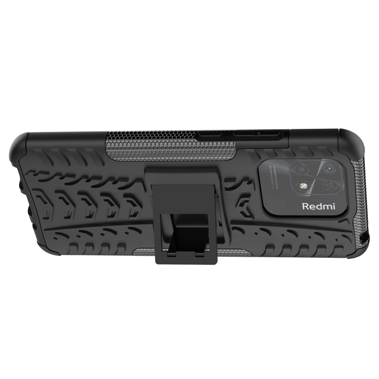 For Xiaomi Redmi 10C 4G Global Tire Texture TPU + PC Phone Case with Holder