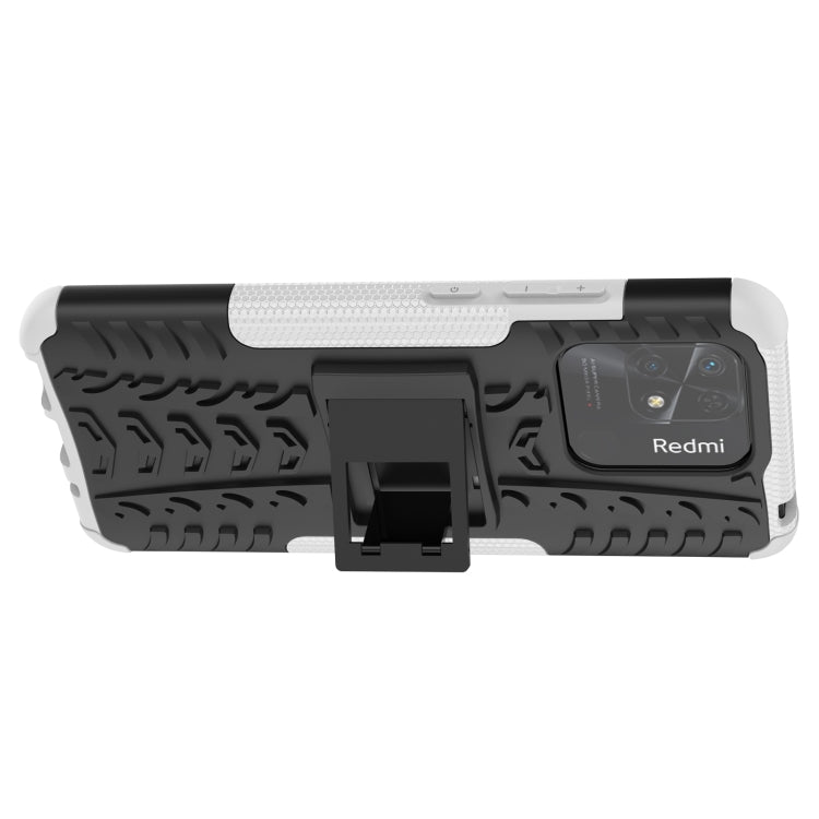 For Xiaomi Redmi 10C 4G Global Tire Texture TPU + PC Phone Case with Holder