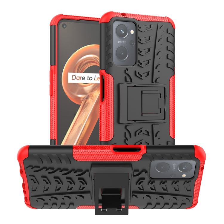 For OPPO Realme 9i Tire Texture TPU + PC Phone Case with Holder