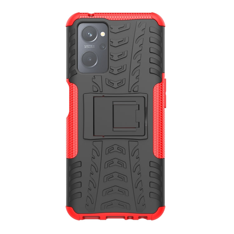 For OPPO Realme 9i Tire Texture TPU + PC Phone Case with Holder