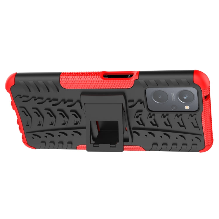 For OPPO Realme 9i Tire Texture TPU + PC Phone Case with Holder