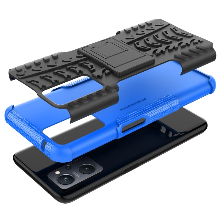For OPPO Realme 9i Tire Texture TPU + PC Phone Case with Holder