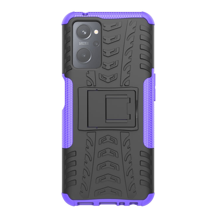 For OPPO Realme 9i Tire Texture TPU + PC Phone Case with Holder