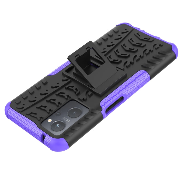 For OPPO Realme 9i Tire Texture TPU + PC Phone Case with Holder