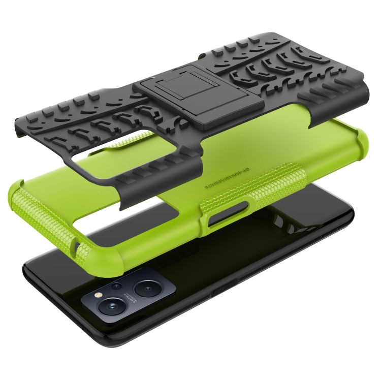 For OPPO Realme 9i Tire Texture TPU + PC Phone Case with Holder