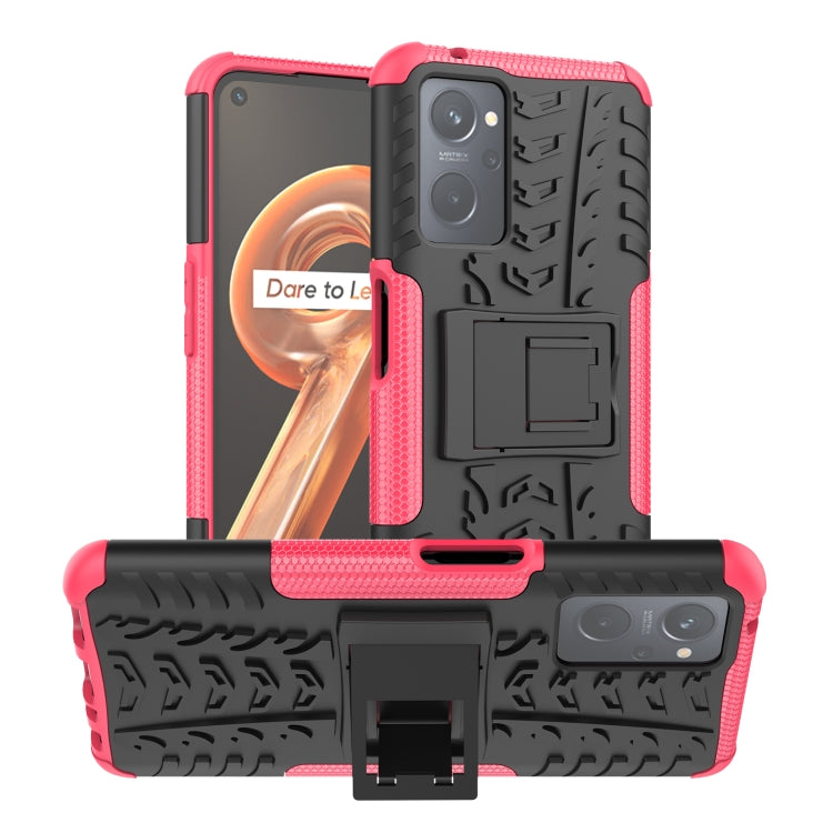 For OPPO Realme 9i Tire Texture TPU + PC Phone Case with Holder