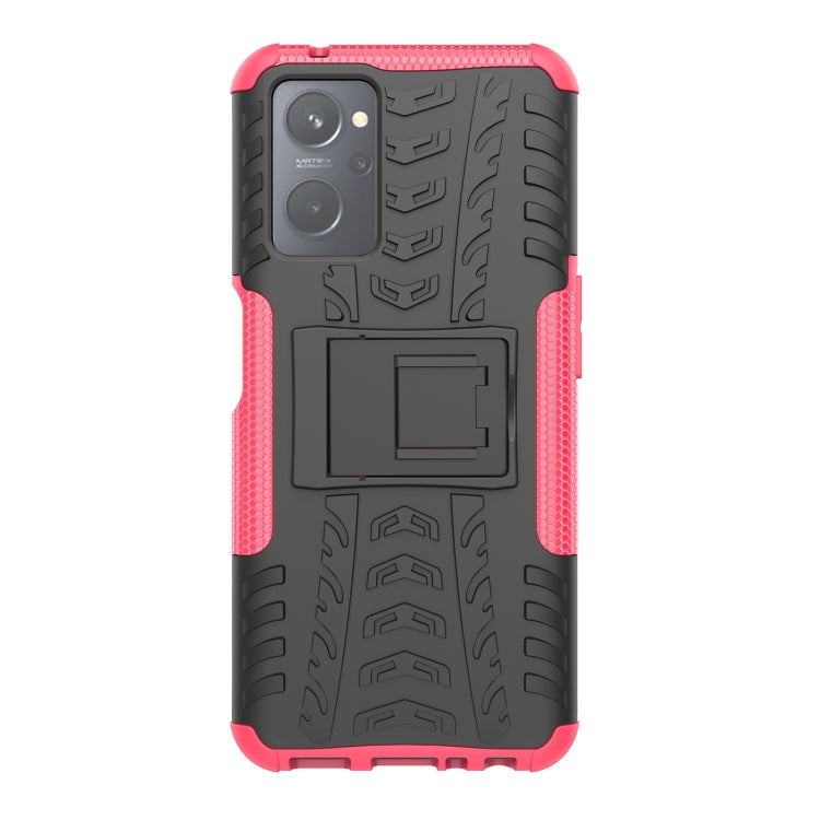 For OPPO Realme 9i Tire Texture TPU + PC Phone Case with Holder
