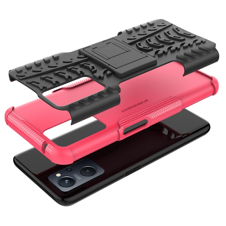 For OPPO Realme 9i Tire Texture TPU + PC Phone Case with Holder