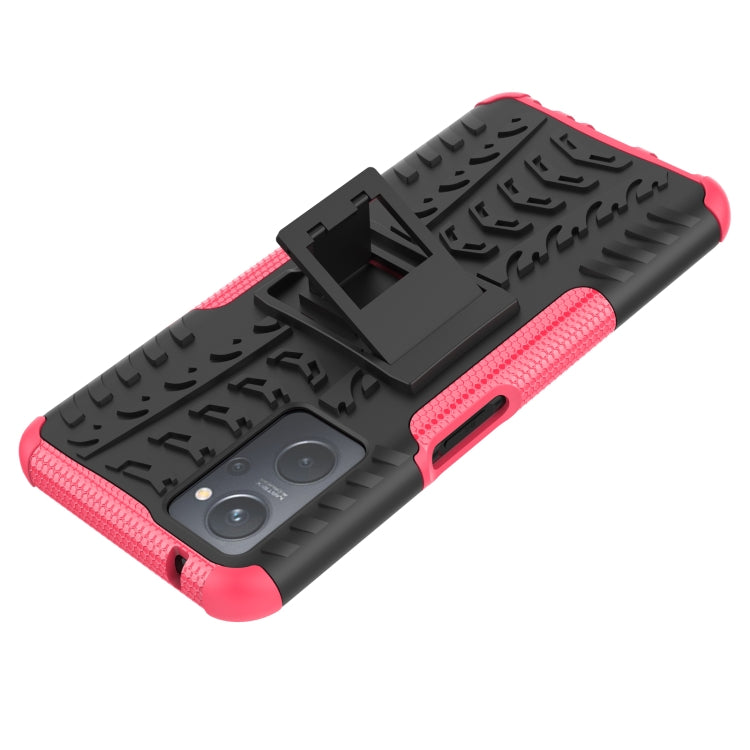 For OPPO Realme 9i Tire Texture TPU + PC Phone Case with Holder