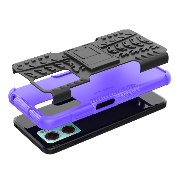 For Xiaomi Redmi Note 11E 5G Tire Texture TPU + PC Phone Case with Holder