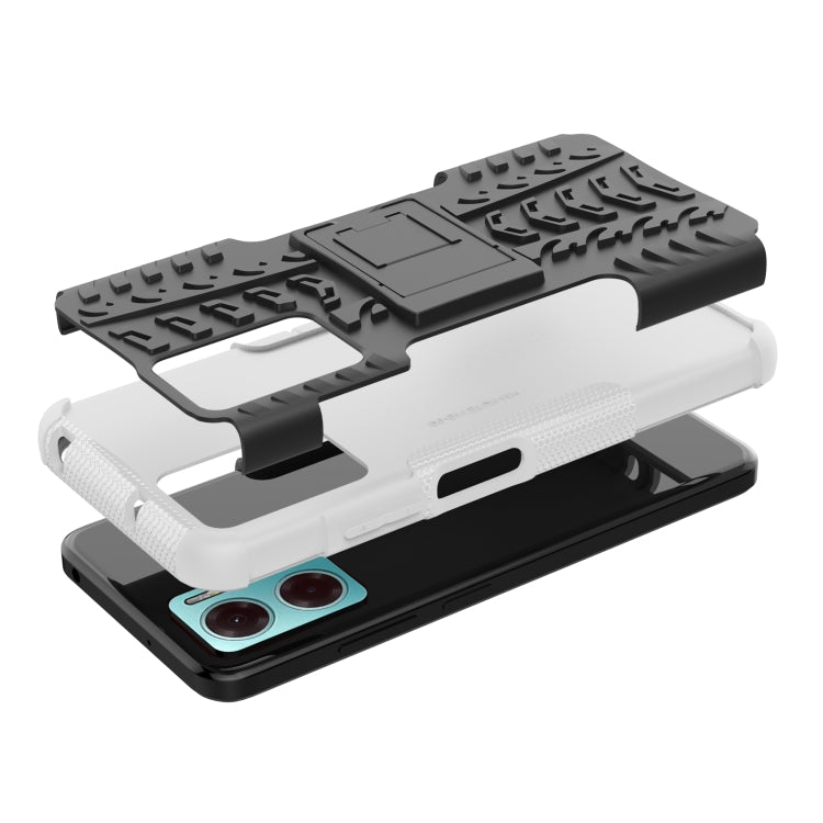 For Xiaomi Redmi Note 11E 5G Tire Texture TPU + PC Phone Case with Holder