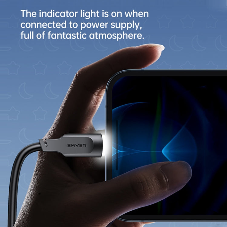 USAMS US-SJ565 Lithe Series 1.2m USB to 8 Pin Fast Charging Cable with Indicator Light