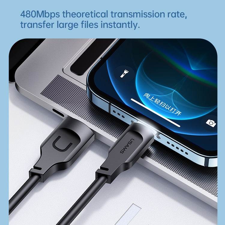 USAMS US-SJ565 Lithe Series 1.2m USB to 8 Pin Fast Charging Cable with Indicator Light