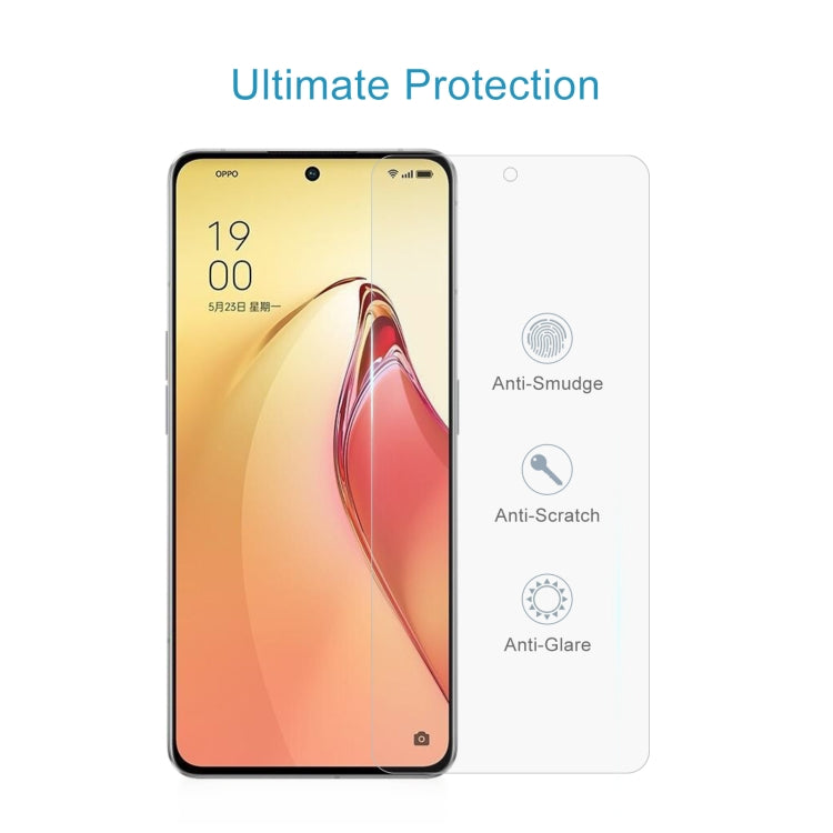 50 PCS 0.26mm 9H 2.5D Tempered Glass Film For OPPO Reno8 Pro+