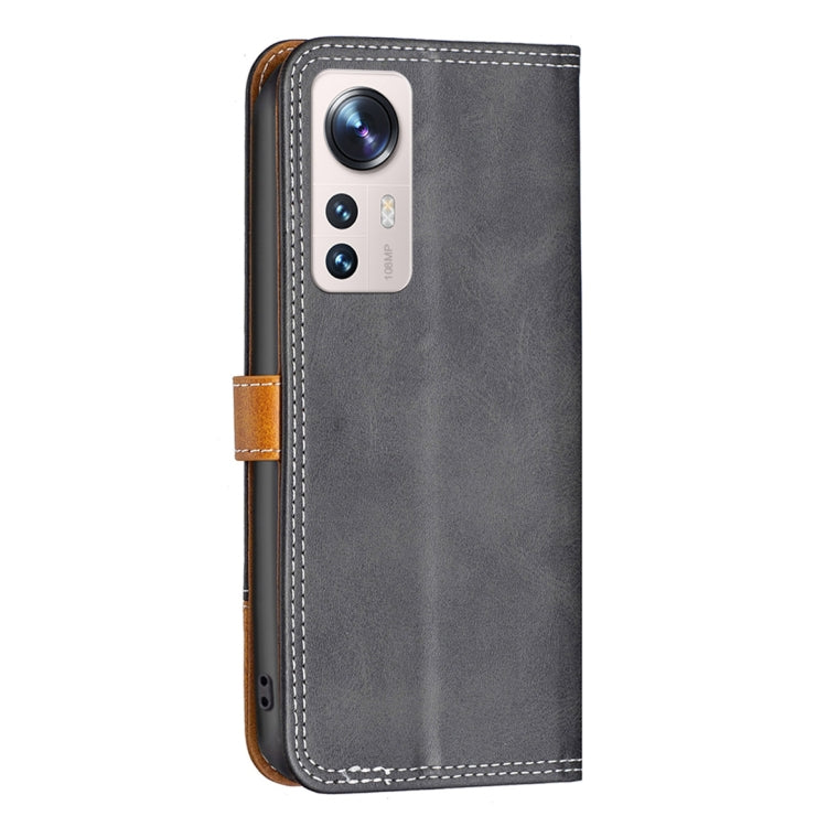 For Xiaomi 12 Lite Color Matching Double Sewing Thread Leather Phone Case