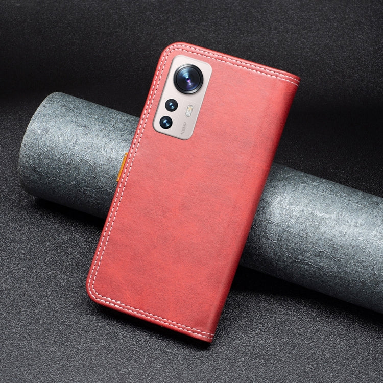 For Xiaomi 12 Lite Color Matching Double Sewing Thread Leather Phone Case