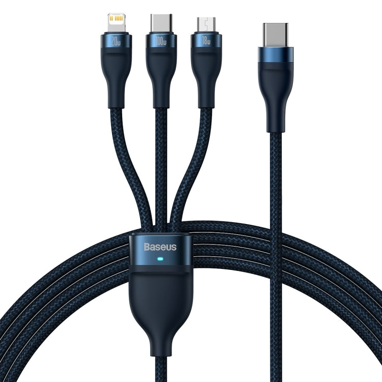 Baseus Flash Series II 1.5m 3 in 1 Type-C to Micro USB + 8 Pin + Type-C 100W Fast Charging Cable