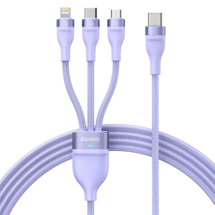 Baseus Flash Series II 1.5m 3 in 1 Type-C to Micro USB + 8 Pin + Type-C 100W Fast Charging Cable