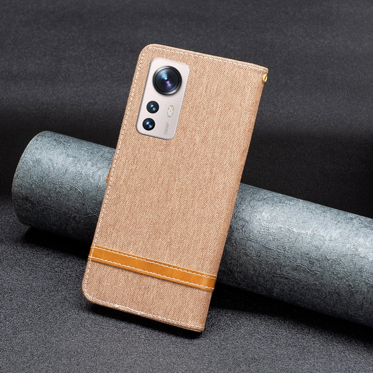 For Xiaomi 12 Lite Color Block Denim Texture Leather Phone Case