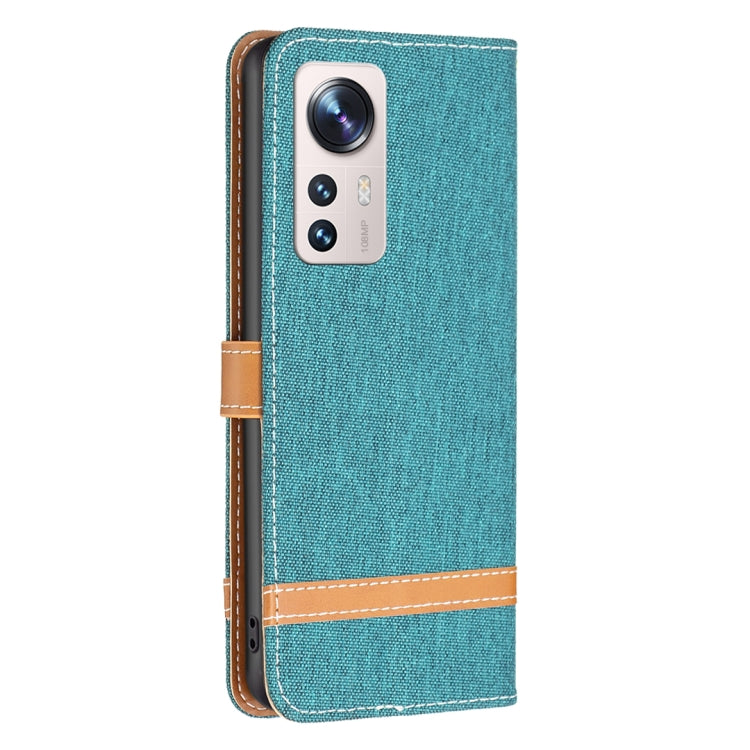 For Xiaomi 12 Lite Color Block Denim Texture Leather Phone Case