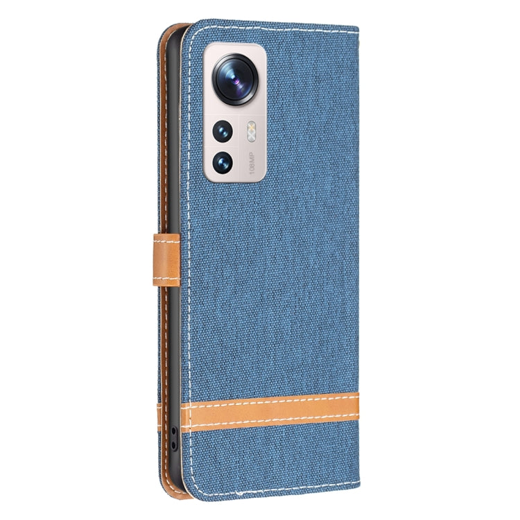 For Xiaomi 12 Lite Color Block Denim Texture Leather Phone Case