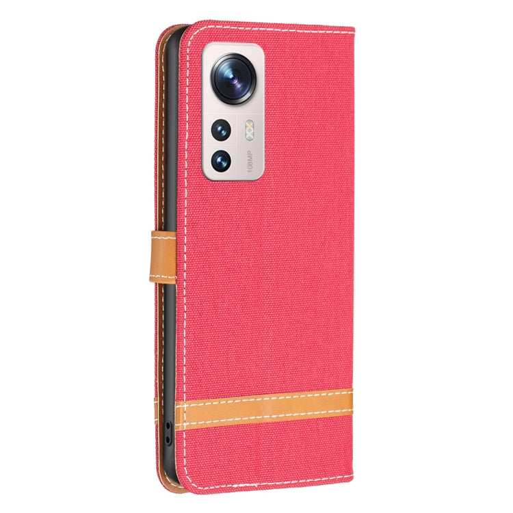 For Xiaomi 12 Lite Color Block Denim Texture Leather Phone Case