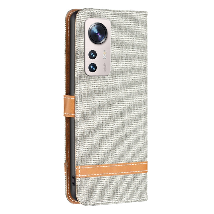 For Xiaomi 12 Lite Color Block Denim Texture Leather Phone Case