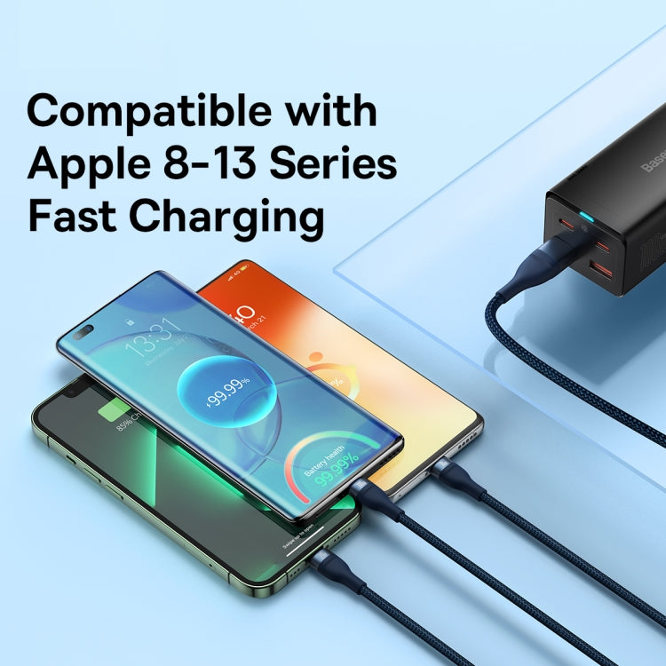 Baseus Flash Series II 1.2m USB + Type-C to Micro USB + 8 Pin + Type-C 100W Fast Charging Cable