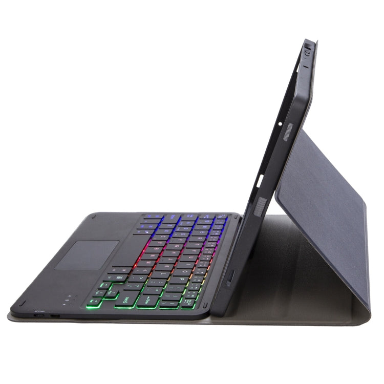 A07B-AS Lambskin Pen Slot Touch Pad Backlight Bluetooth Keyboard Leather Tablet Case For iPad 9.7 2018&2017 / Pro 9.7 / Air 2