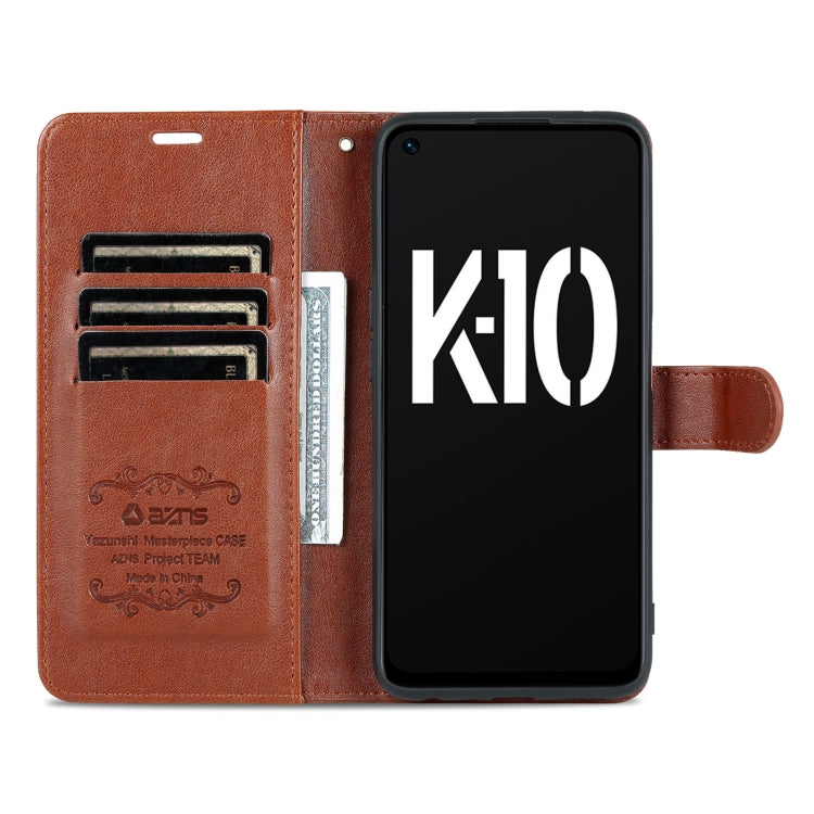 For OPPO K10 AZNS Sheepskin Texture Flip Leather Phone Case