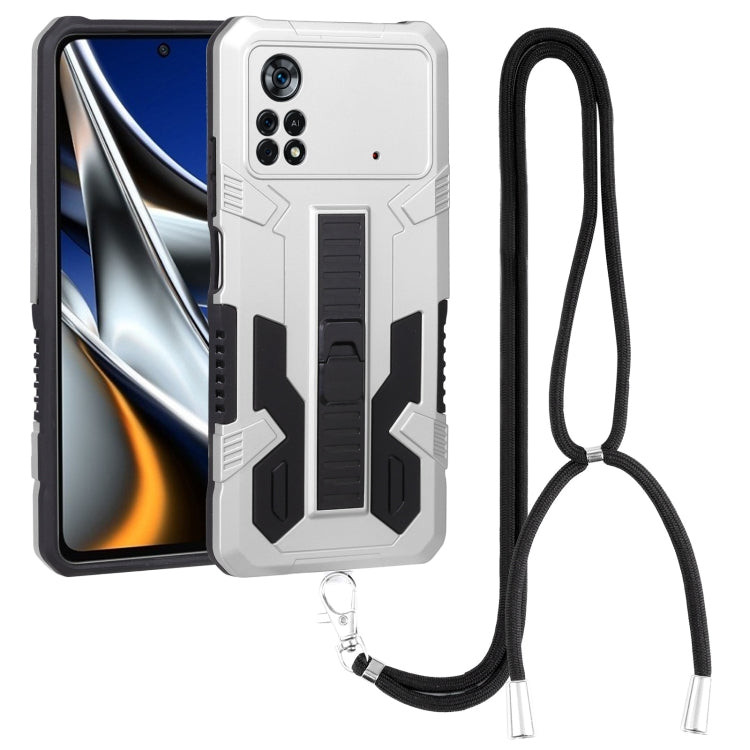 For Xiaomi Poco X4 Pro 5G Vanguard Lanyard Kickstand TPU + PC Phone Case