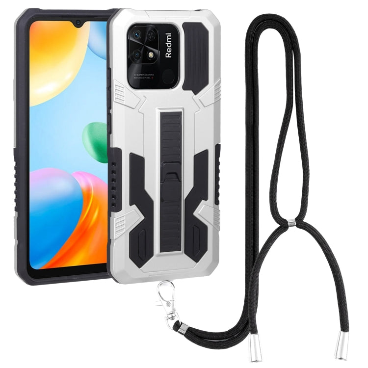 For Xiaomi Redmi 10C Vanguard Lanyard Kickstand TPU + PC Phone Case