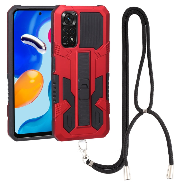 For Xiaomi Redmi Note 11S Vanguard Lanyard Kickstand TPU + PC Phone Case