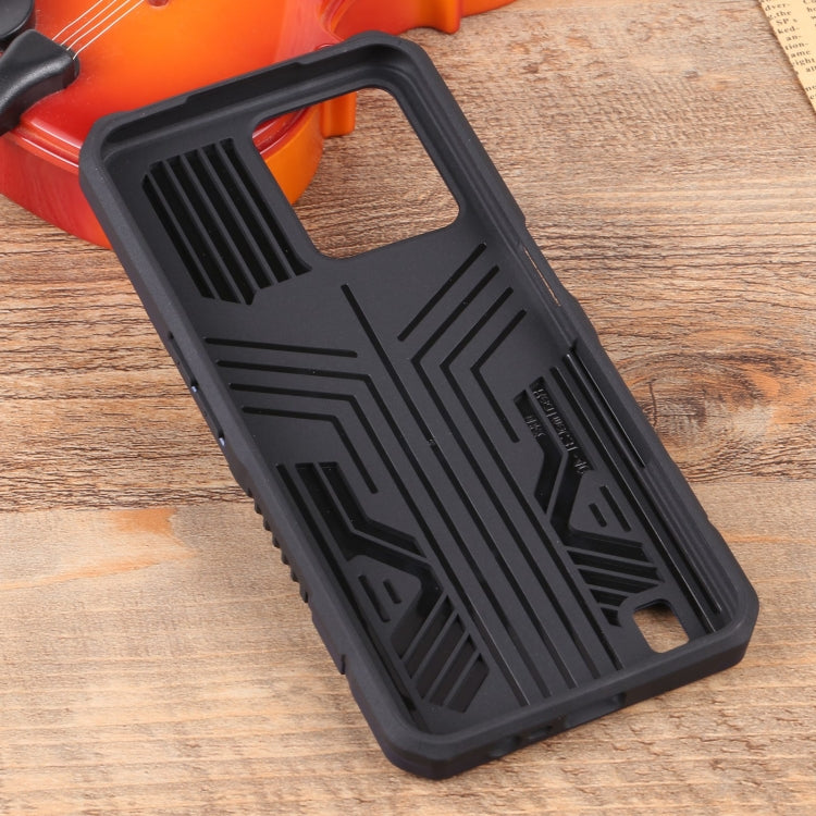 For OPPO Realme C31 Vanguard Lanyard Kickstand TPU + PC Phone Case