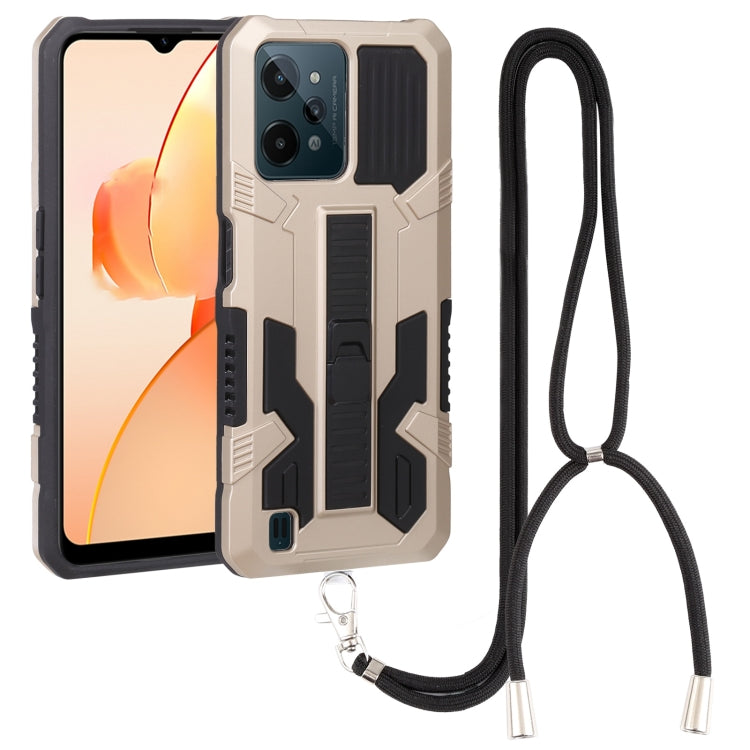 For OPPO Realme C31 Vanguard Lanyard Kickstand TPU + PC Phone Case