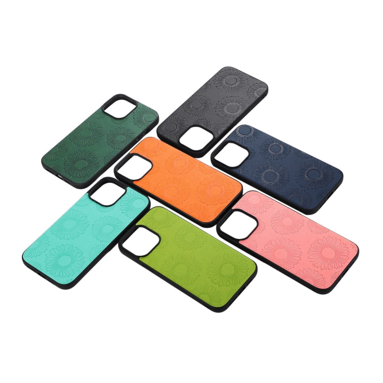 For iPhone 13 Pro Max Sunflower Pattern PU+TPU+PC Shockproof Phone Case