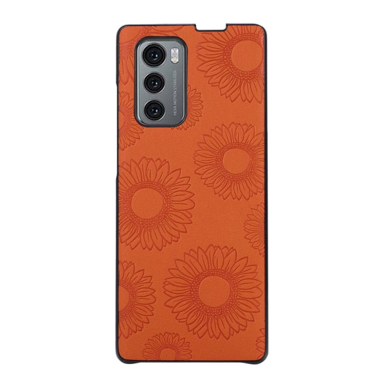 For LG Wing 5G Sunflower Pattern PU+TPU+PC Shockproof Phone Case