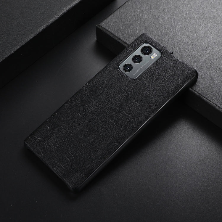 For LG Wing 5G Sunflower Pattern PU+TPU+PC Shockproof Phone Case