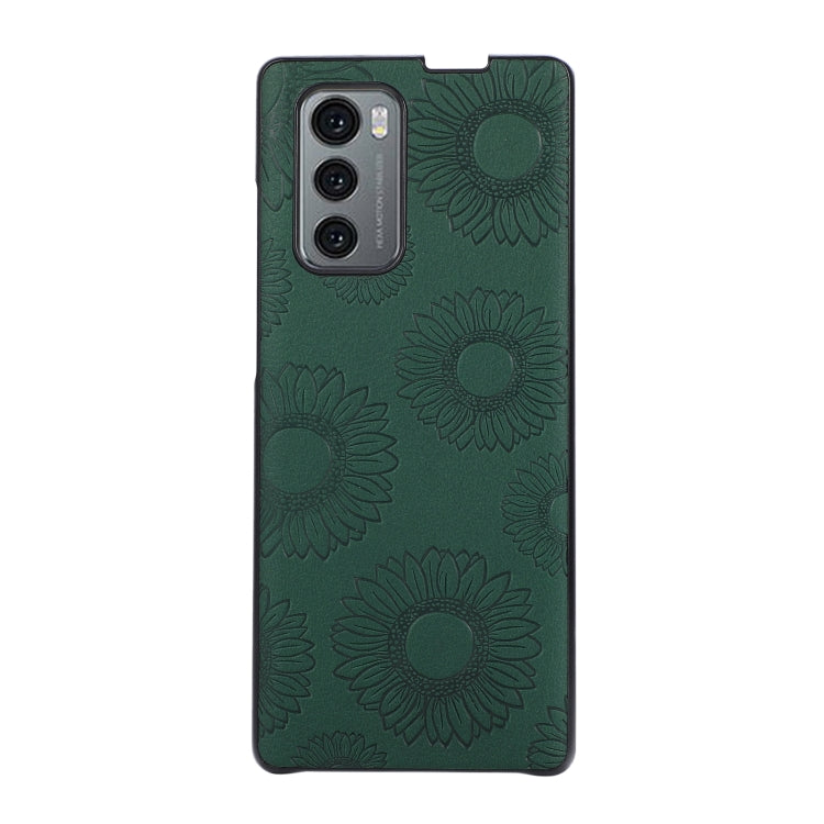 For LG Wing 5G Sunflower Pattern PU+TPU+PC Shockproof Phone Case